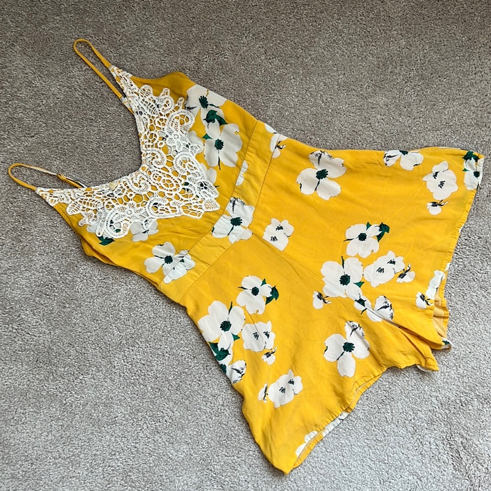 Floral Yellow Romper
